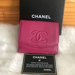 Authentic Chanel small wallet caviar